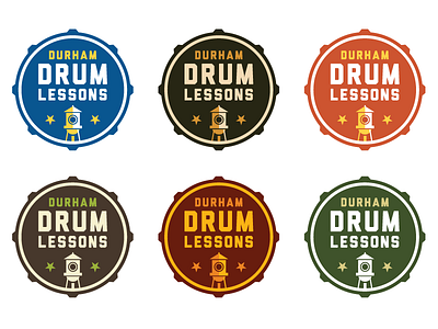 DDL colors badge drum durham logo typography water tower