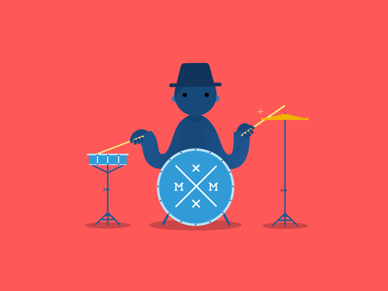 Drummerboy {gif} after effects animation drummer gif hat hi hat illustration vector