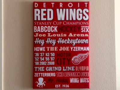 Detroit Redwings Typography Canvsas canvsas detroit graphic design redwings typography