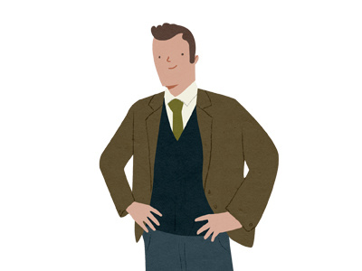 estate agent figure illustration suit