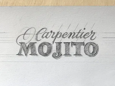 Mojito Sketch 1 branding flourishes hand drawn identity italic lettering logo script sketch sketches swash swashes