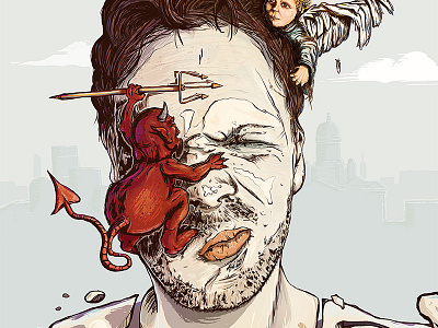 The War Within illustration selfportrait wacom