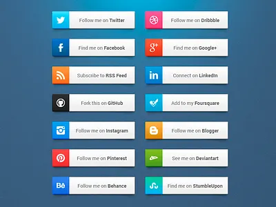 Social Buttons buttons facebook follow icon instagram interface link network social tags twitter