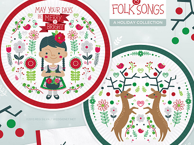 Final: Bavarian folk art party paper bavarian character character design flora flowers folk art girl illustration kawaii scandinavian ukranian vector