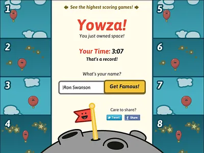 Zoom the Balloon - High Scores balloon flag game high score moon node node knockout zoom