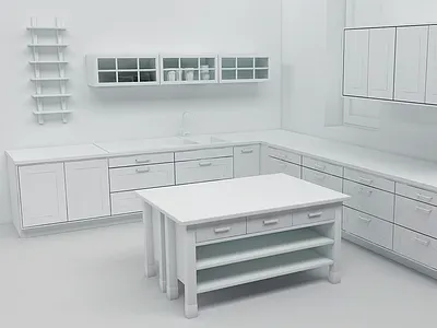 Kitchen cinema4d clayrender kitchen vray