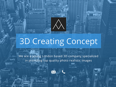 3d Creating Concept corporative responsive splash page web design