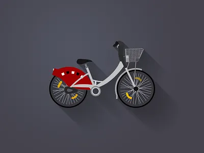 Bike app bike flat illustration long shadow velo