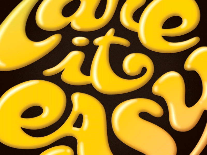 Take It Easy Process 2 70s circle groovy lettering logo retro script take it easy typography vintage