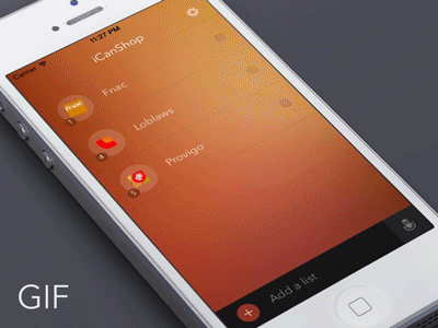 GIF - shopping list animation animated animation flat gif icanshop iphone items list mobile orange redesign shopping