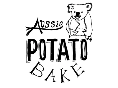 Aussie Recipe Card hand lettering illustration koala typography