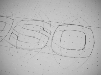 S-O Type Exploration concept drawing grid logo logotype o paper rough s sketch so type