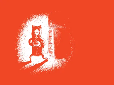 Thief boy cake fridge illustration pajamas shadow thief