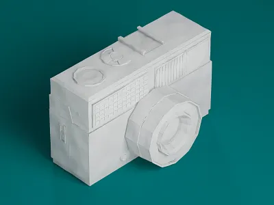 Agfa Optima 200 Sensor 3d camera isometric lowpoly papercraft papercut photocamera