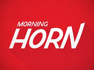 The Morning Horn fictional logo newspaper text the sun typography