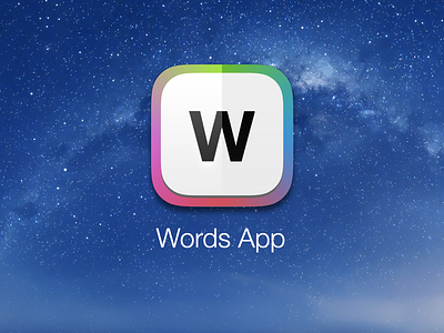 Words for iOS7 colors icon ios7 iphone light paper typography w