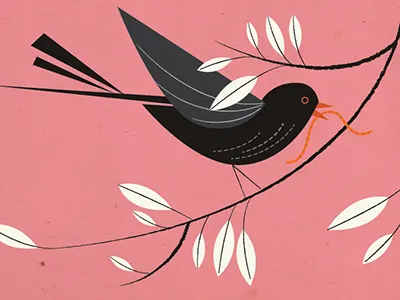 Black Bird birds black bird color drawing fly grass illustration logo mid century neat texture