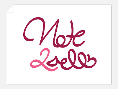 Note2self hand rendered pink script typography