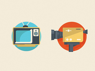 Vintage TV Making flat illustration texture vintage