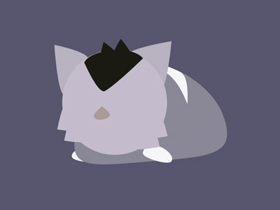 'Flattened' Feline flat ui icon pop culture