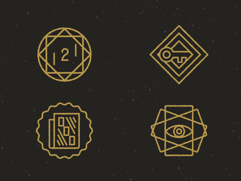 "Cent vingt et un" Icons gold icon interface occult tarots ui user ux