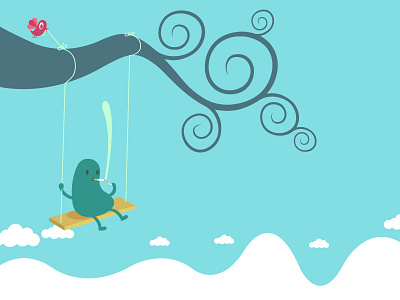 Killing time and things on swings bird creatures design idokungfoo mountains nature simonox swing