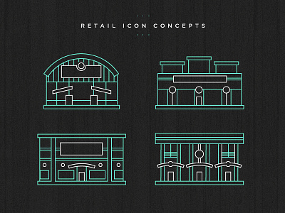 Retail icons green icons iconset illustrator line drawing retail shop texture