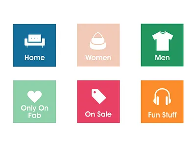 Department icons & colors avant garde demi fab icons