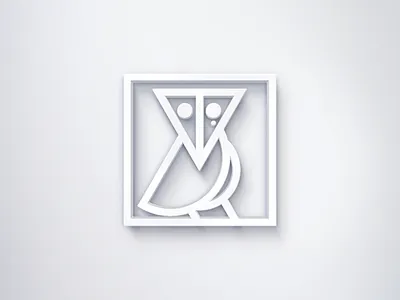 The third-d bird seal. bird design duck frame icon identity illustration logo owl seal stamp test