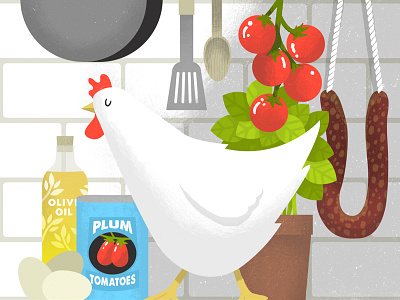 Chicken Dinner bird chicken dinner eggs food illustration kitchen packaging