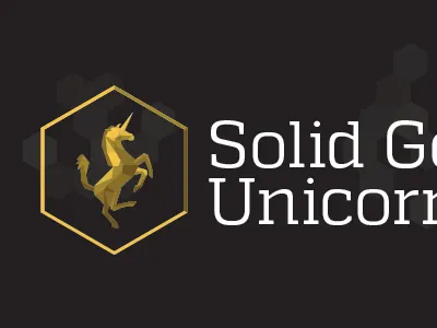 Solid Gold Unicorn Logo gold logo unicorn