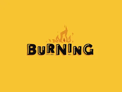 Burning burning design fire hot oneyearofdesign type typo vector
