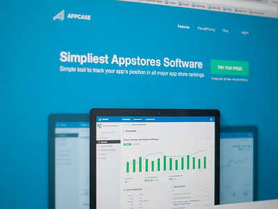 Appcase Landing Page analytics app appcase appstore blue green landing page mobile mobile app