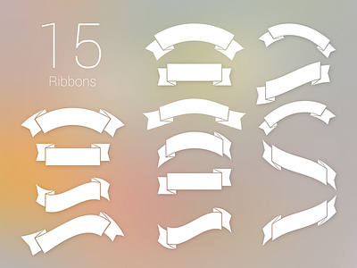 Free 15 Ribbons PSD arrows download flat free freebie longshadow photoshop psd ribbon shadow ui