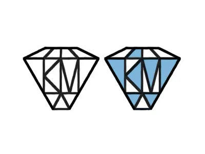 Karma Method Jewel Logo black blue jewel line logo white