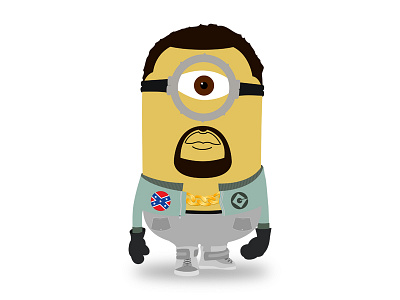 Kanye West Minion cartoon chain character despicable me fashion illustration minion patch shoes yeezus