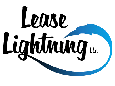Lease Logo blue lightning logo