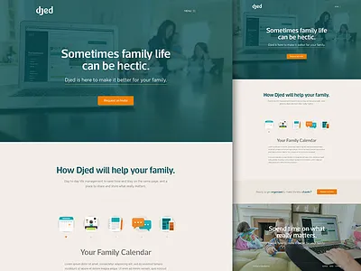 Djed Landing Page branding flat focus lab icons landing page web design website