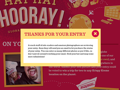 Hat Hat Hooray Microsite - Modal exit jessica pine krispy kreme microsite modal pop up tooltip web website x