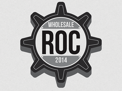 Roc Logo Bw automotive black brand flat gear gray grey logo texture white