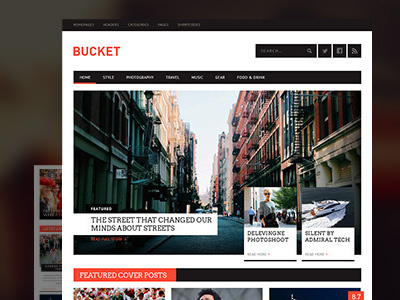 Bucket animation article blog clean fonts launch magazine pixelgrade themeforest typography ui wordpress