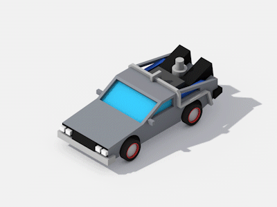 DeLorean DMC-12 3d car delorean dmc infotools isometry simple turbaba