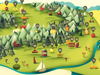 Romanian Food Map food geometry illustration map romanian traditional