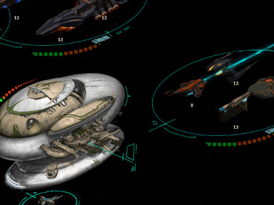 Fleet highlights for battle view darkfire galaxies flourish game hud mmo sci fi tech ui