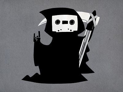 Death Mixtape 80s bic pen cassette death grim reaper humor mixtape music t shirt