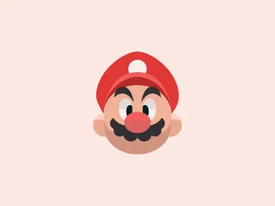 It'sa Mario! icon illustration mario mustache red vector