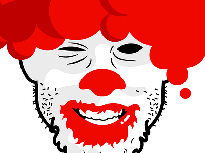 :o) clown creepy illustration mcdonalds red ryan brock vector