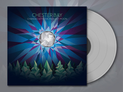 Cover Art for Chester Bay's "Changes With The Midwest Moon" album art cd cover cover art cubism moon music night polygon record trees vinyl