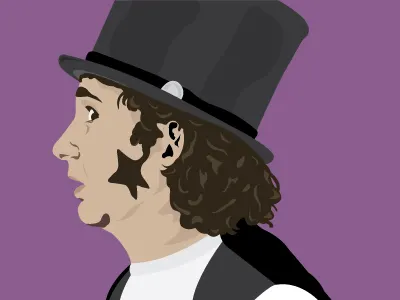 Starburns community hair hat illustration portrait profile purple star vector