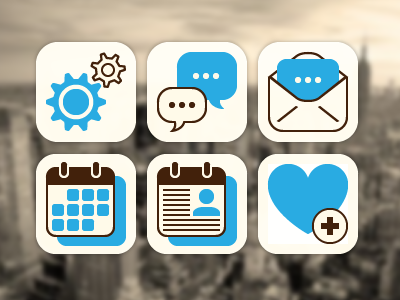 Icons blue friendly icons ui urban